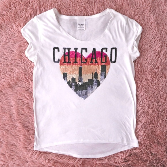 PINK Victoria's Secret Tops - VS Pink Destination Chicago Bling Shirt XS